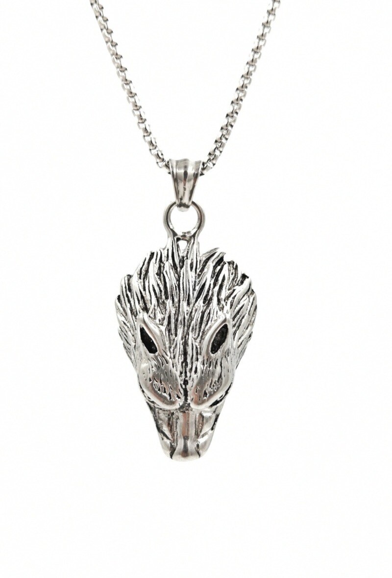 Wholesaler MYLENE ET FELIX - Wolf head necklace men's stainless steel necklace