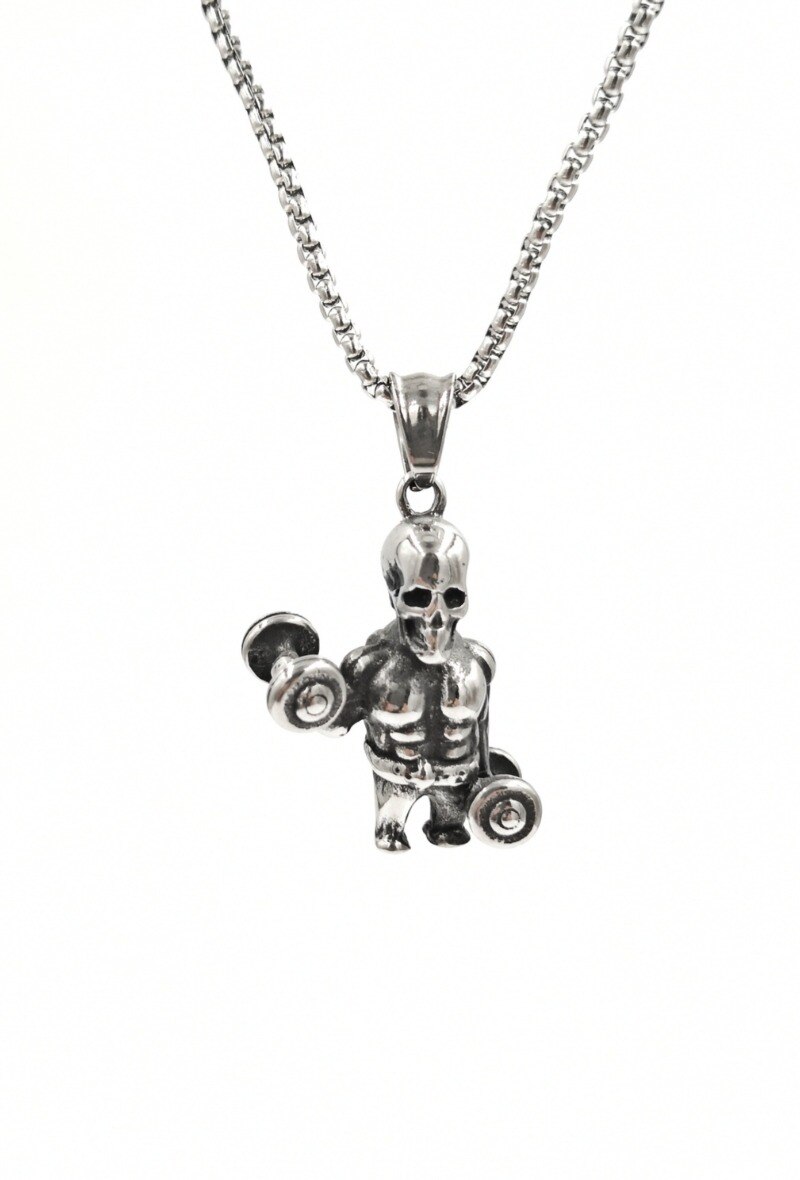 Wholesaler MYLENE ET FELIX - Muscular skeleton sports pendant necklace bodybuilding jewelry