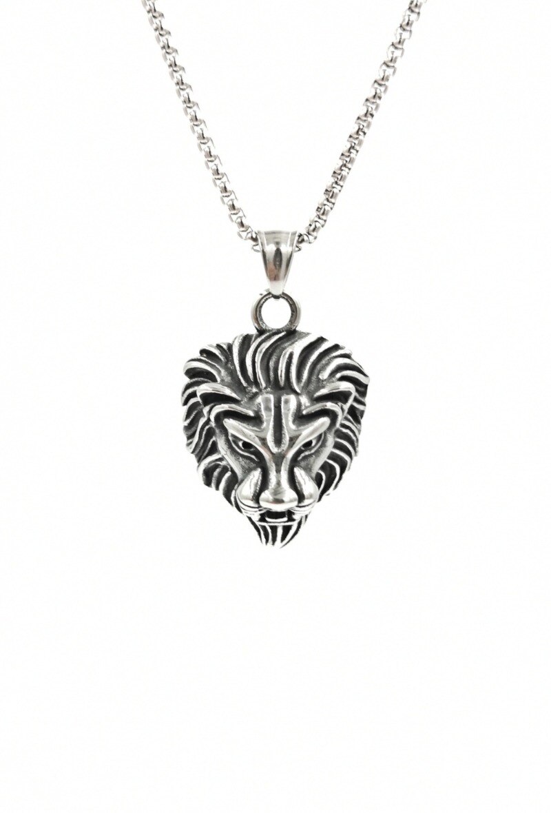 Wholesaler MYLENE ET FELIX - Lion head pendant necklace men's stainless steel necklace
