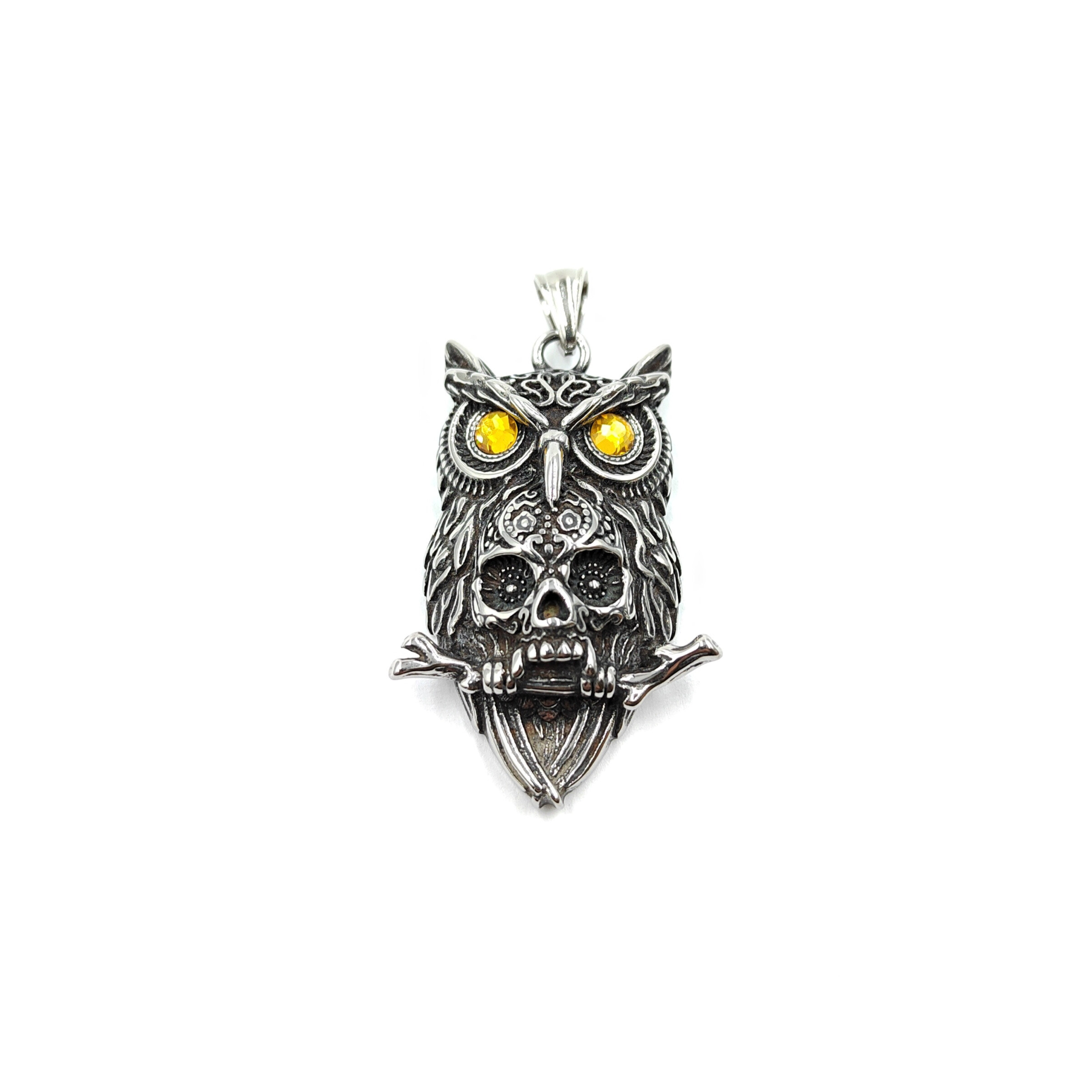 Grossiste MYLENE ET FELIX - Pendentif hibou tête de mort