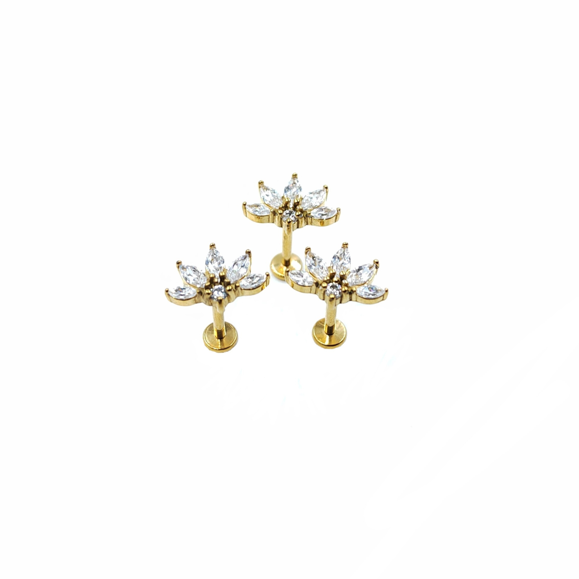 Wholesaler MYLENE ET FELIX - Steel half flower piercing