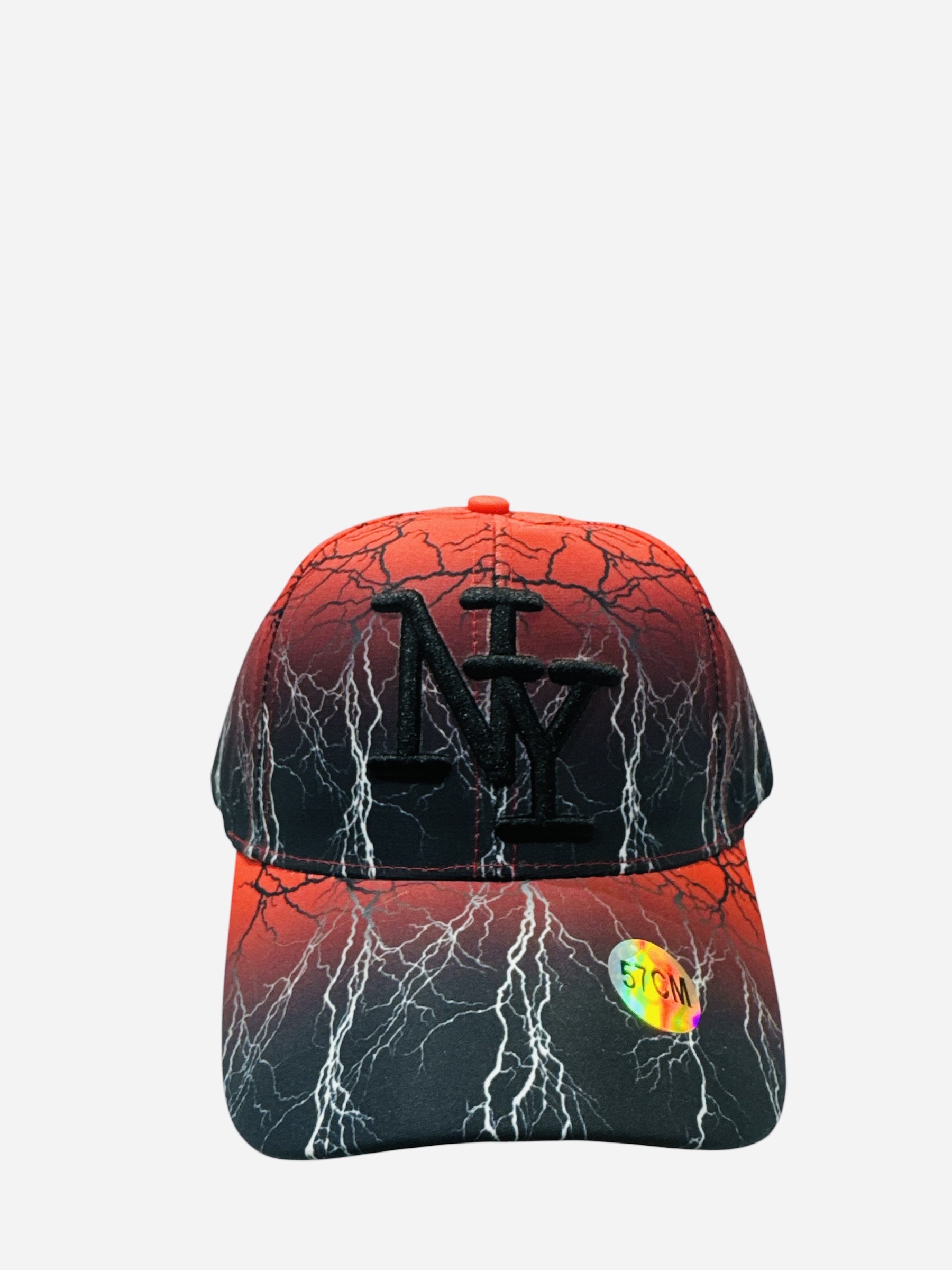 Grossiste NY - Casquette NY électricité rouge et noir ados/adulte