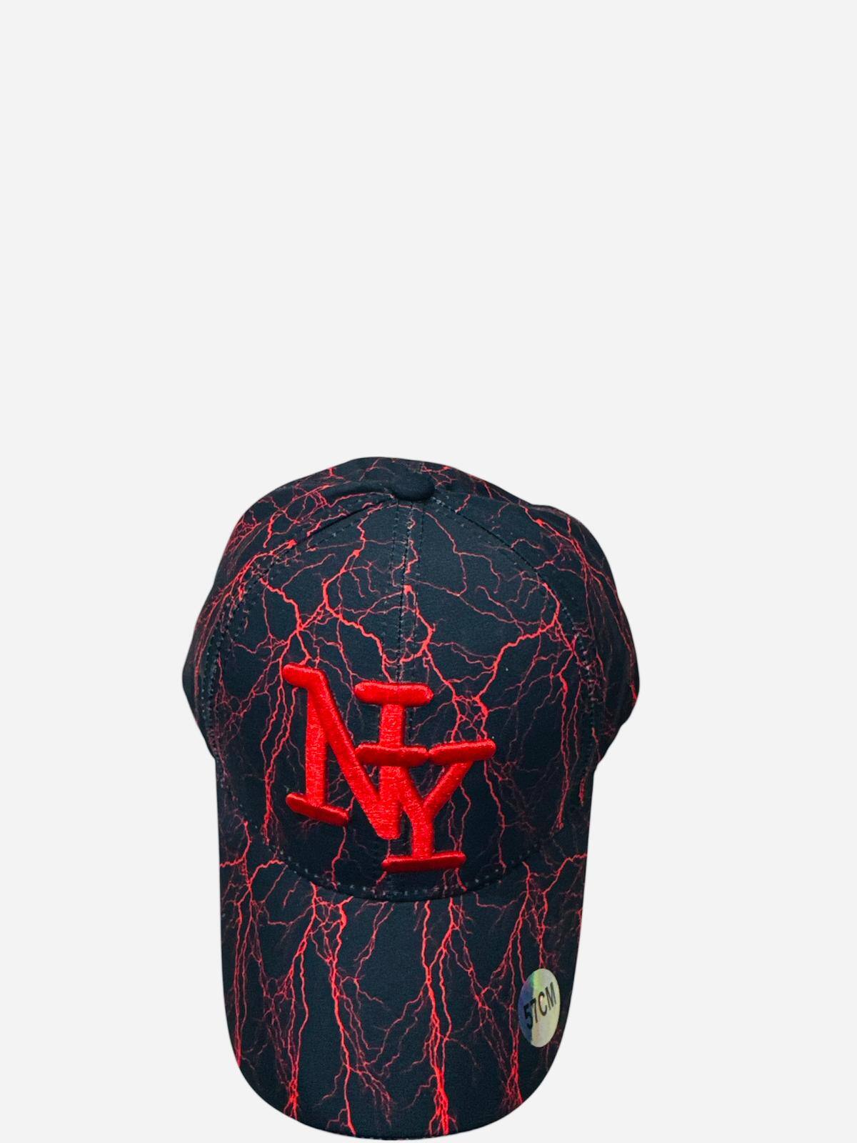 Grossiste NY - Casquette NY électricité rouge et noir ados/adulte