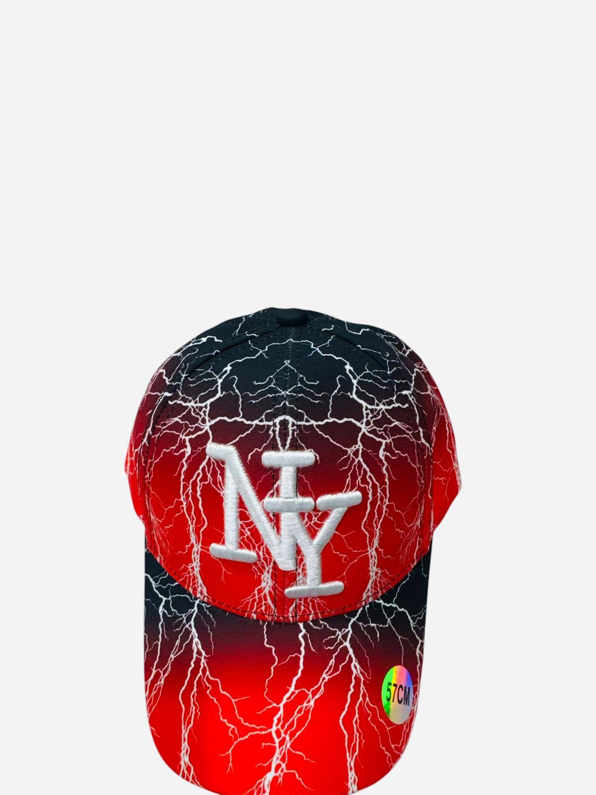 Grossiste NY - Casquette NY électricité rouge et blanc ados/adulte