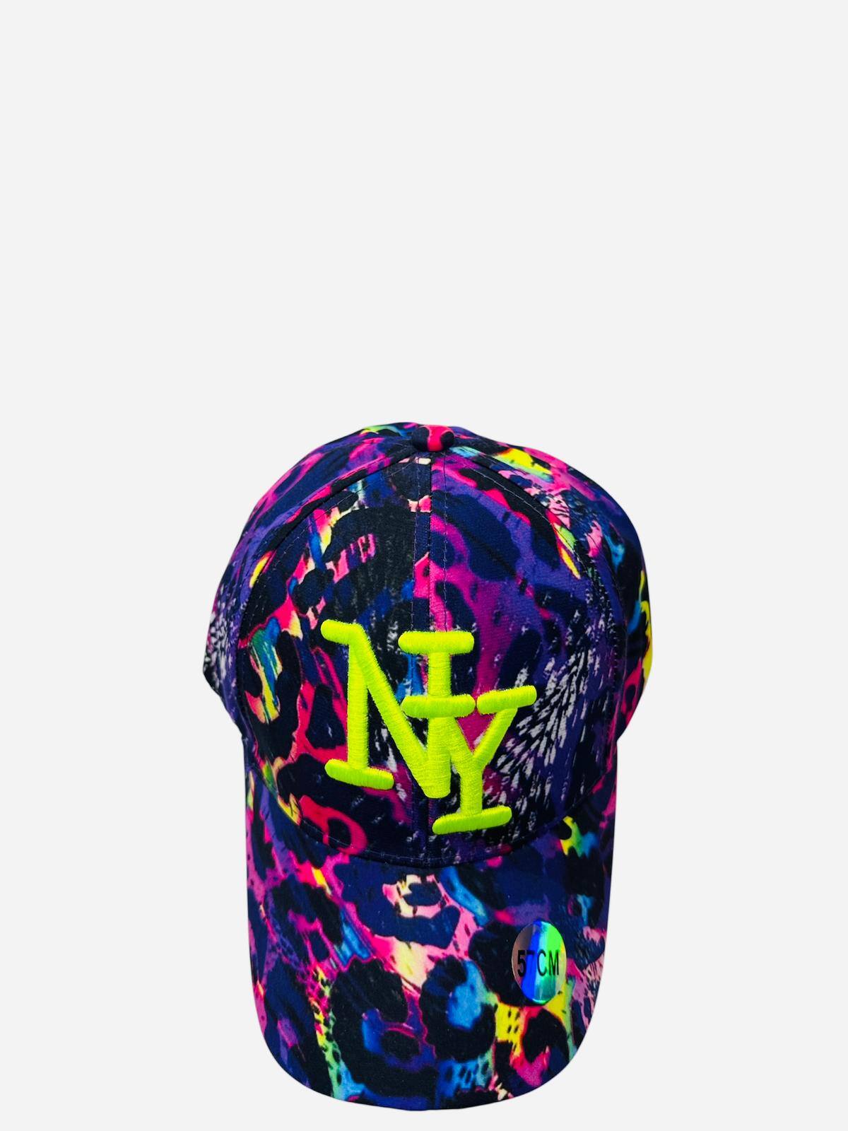 Großhändler NY - NY-Kappe mit Blattmuster und Neon-Logo für Jugendliche und Erwachsene