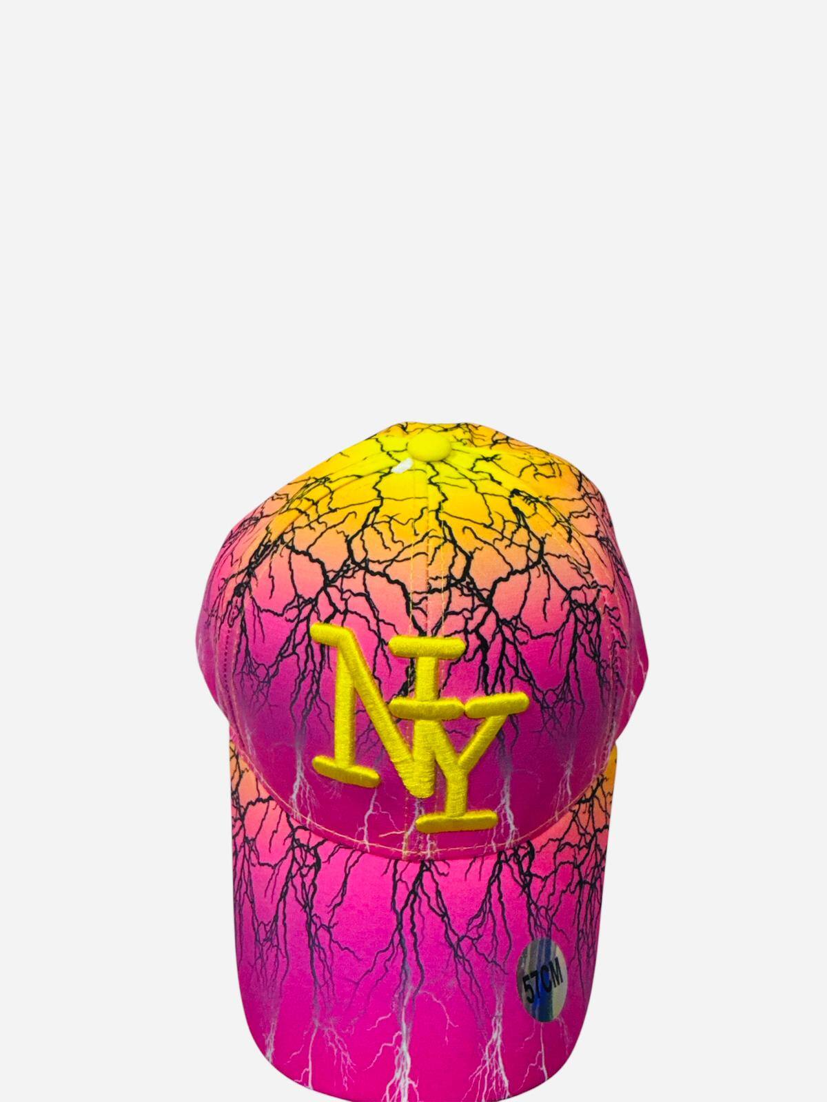 Grossiste NY - Casquette NY électricité rose et jaune fluo ados/adulte