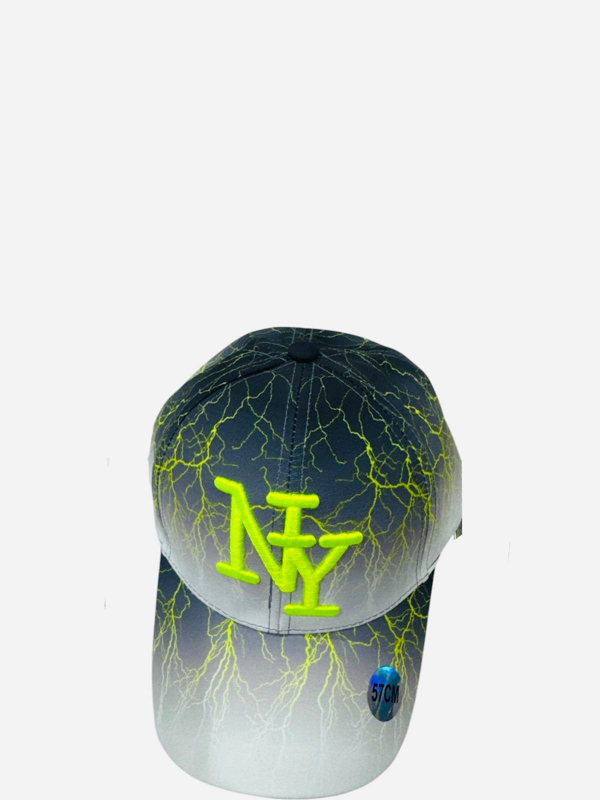 Grossiste NY - Casquette NY électricité gris jaune fluo ados/adulte
