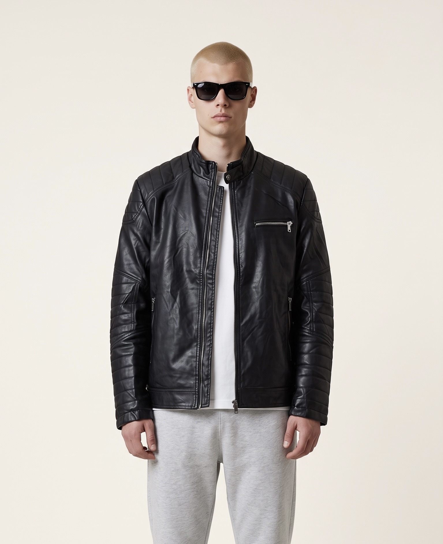 Grossiste Omnimen - Blouson Matelassé PVC Homme Noir