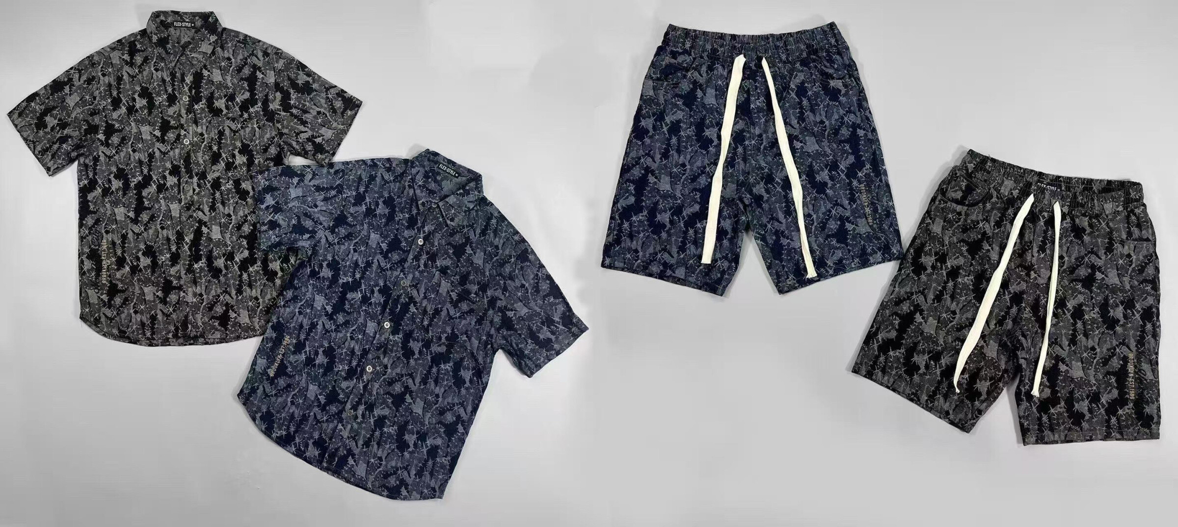 Mayorista Omnimen - Conjunto de Camisa y Shorts de Mezclilla - Estilo Casual