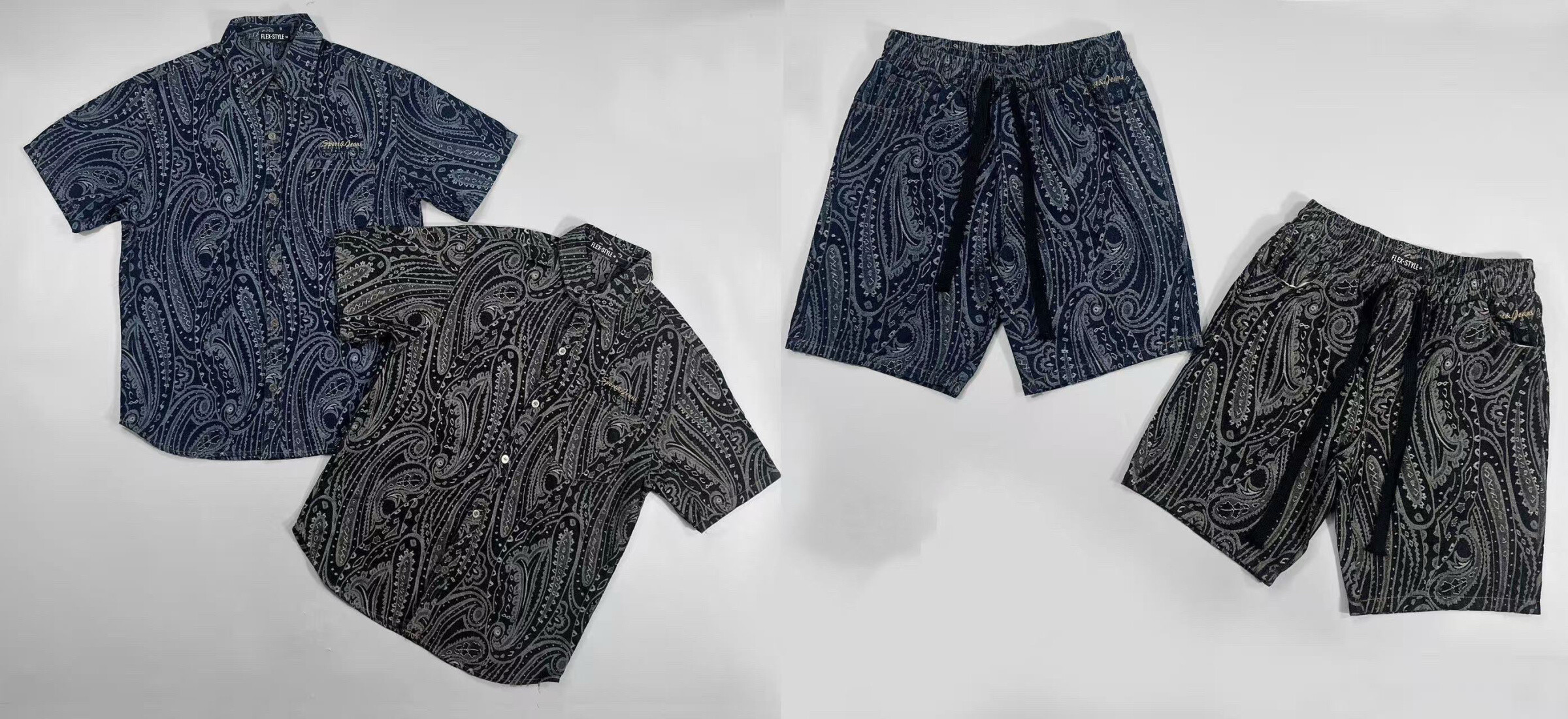 Mayorista Omnimen - Conjunto de Camisa y Shorts de Mezclilla - Estilo Casual