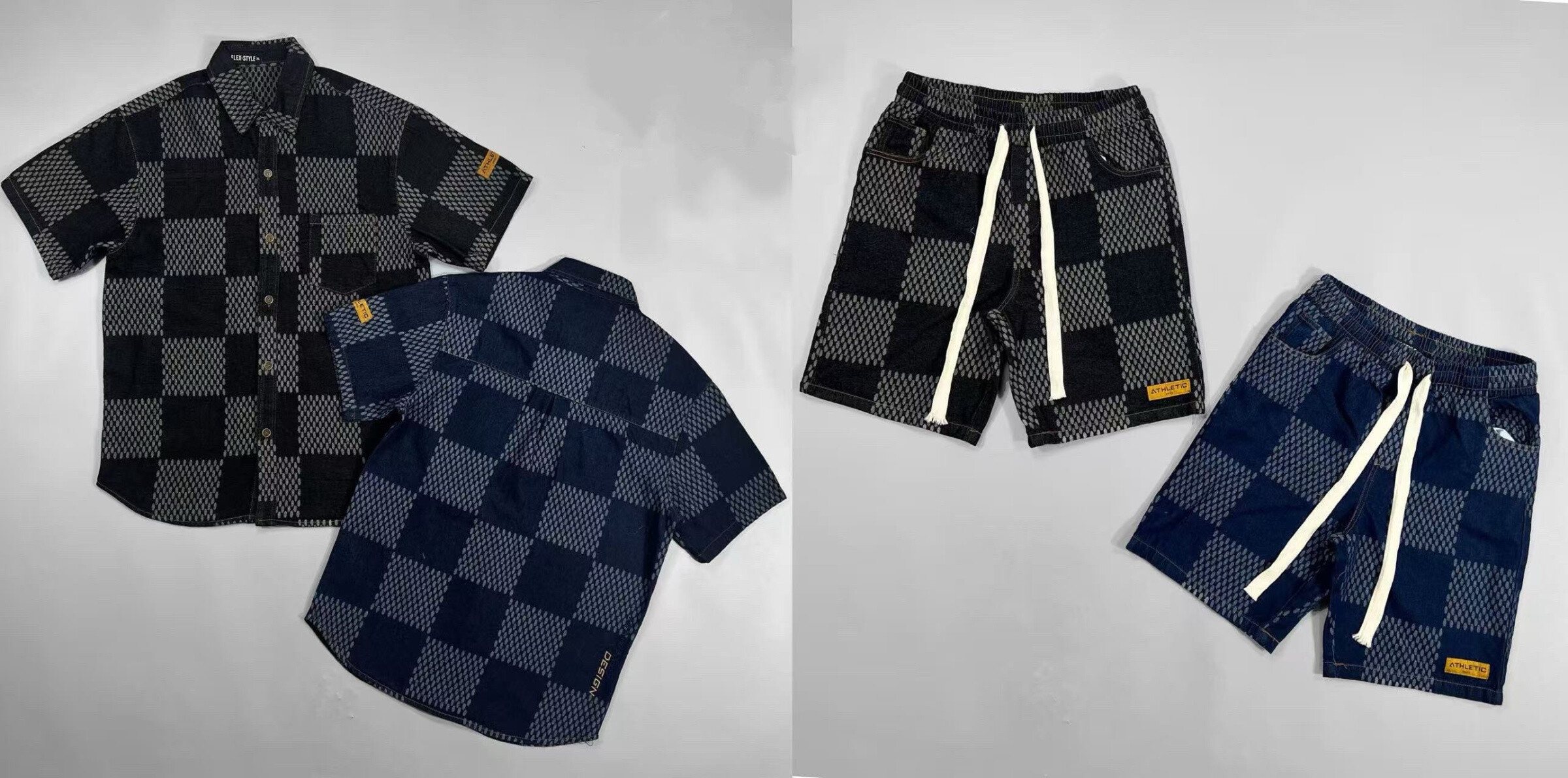 Mayorista Omnimen - Conjunto de Camisa y Shorts de Mezclilla - Estilo Casual