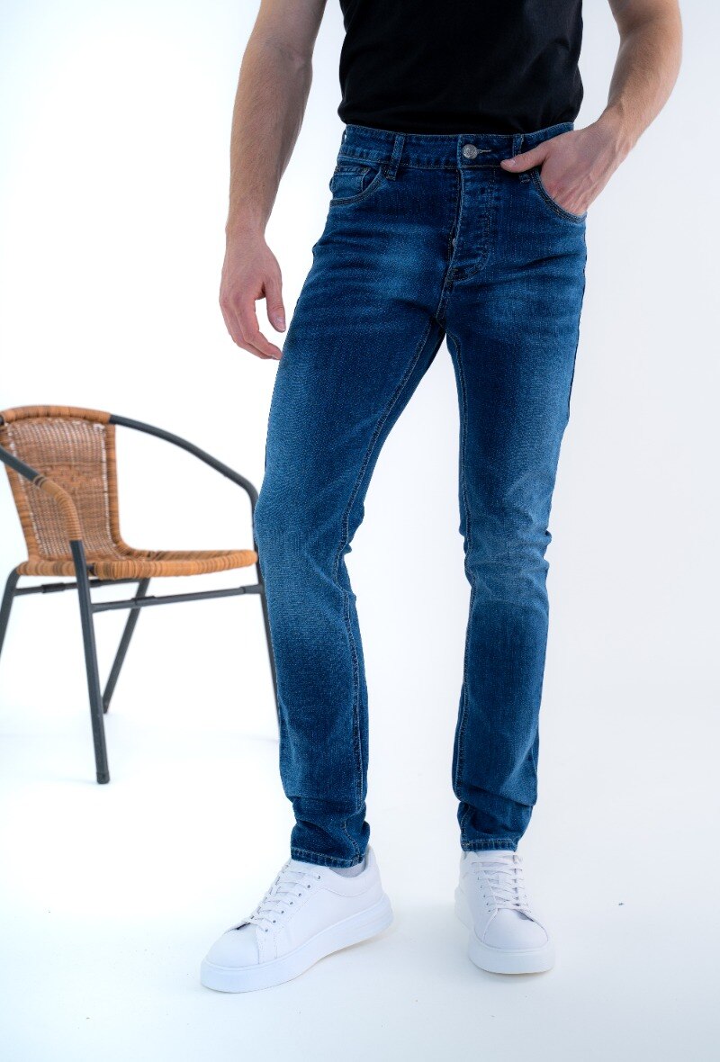 Wholesaler Omnimen - Slim basic faded jeans