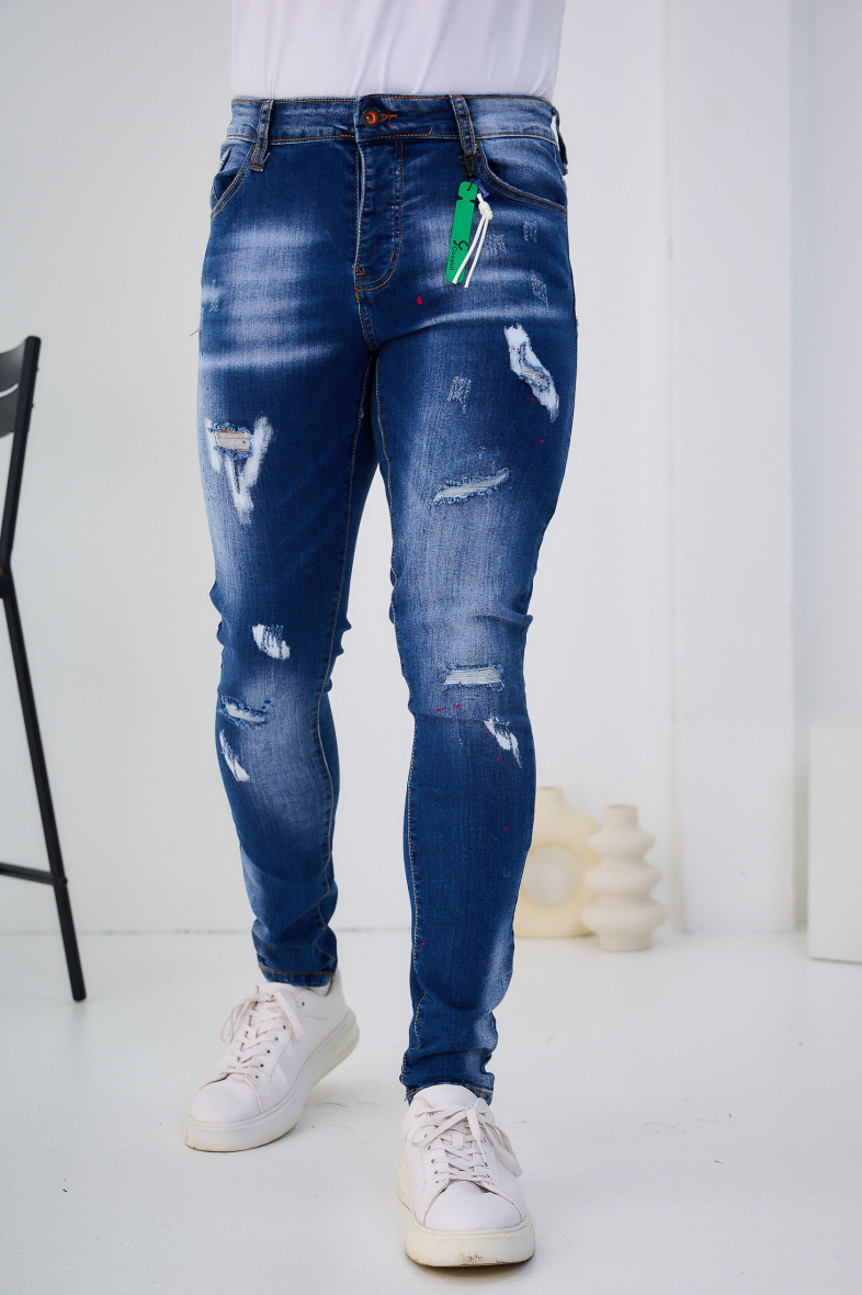 Wholesaler Omnimen - Men's Jeans Washed, Ripped, Stained W245