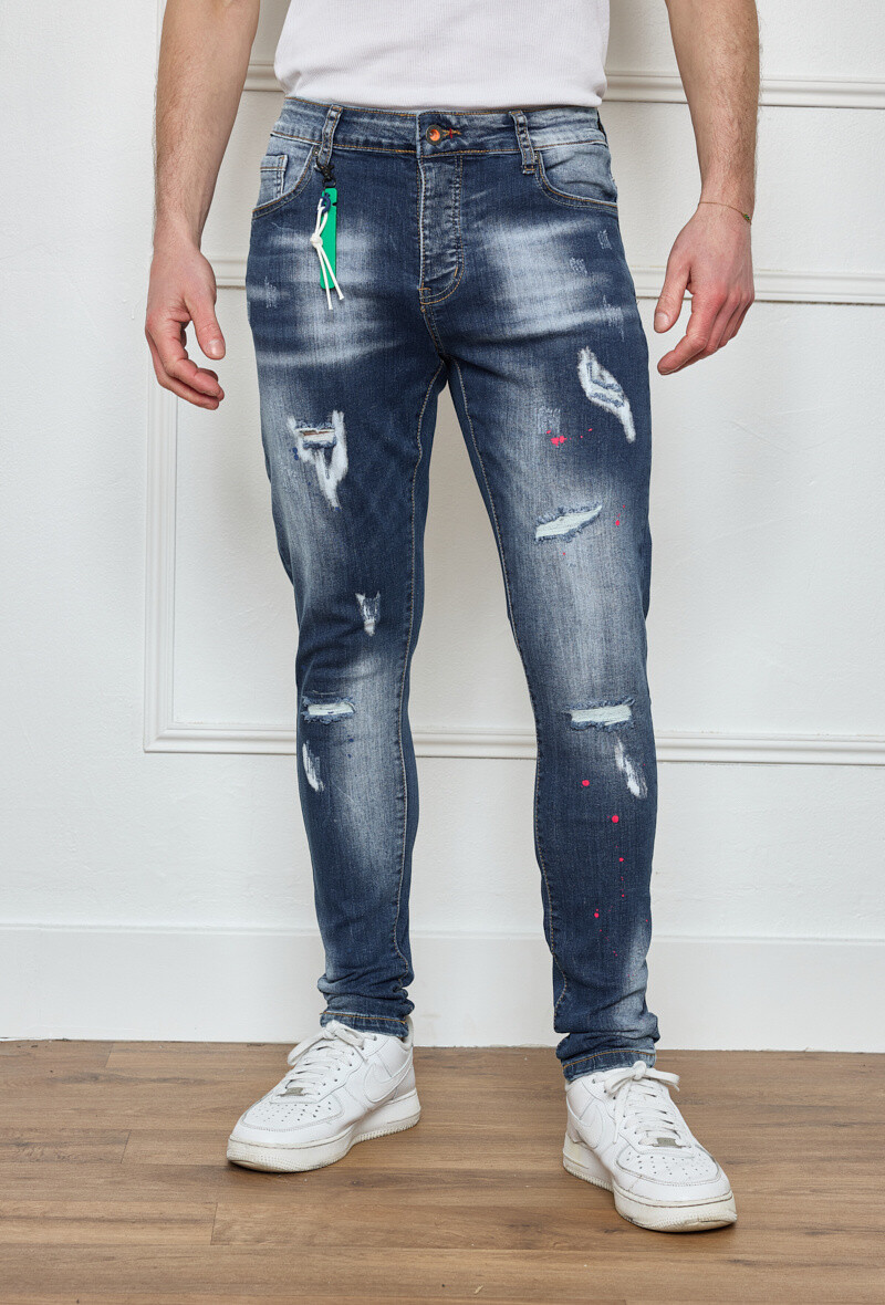 Grossiste Omnimen - Jeans Homme Délavé,Déchiré Taché W245