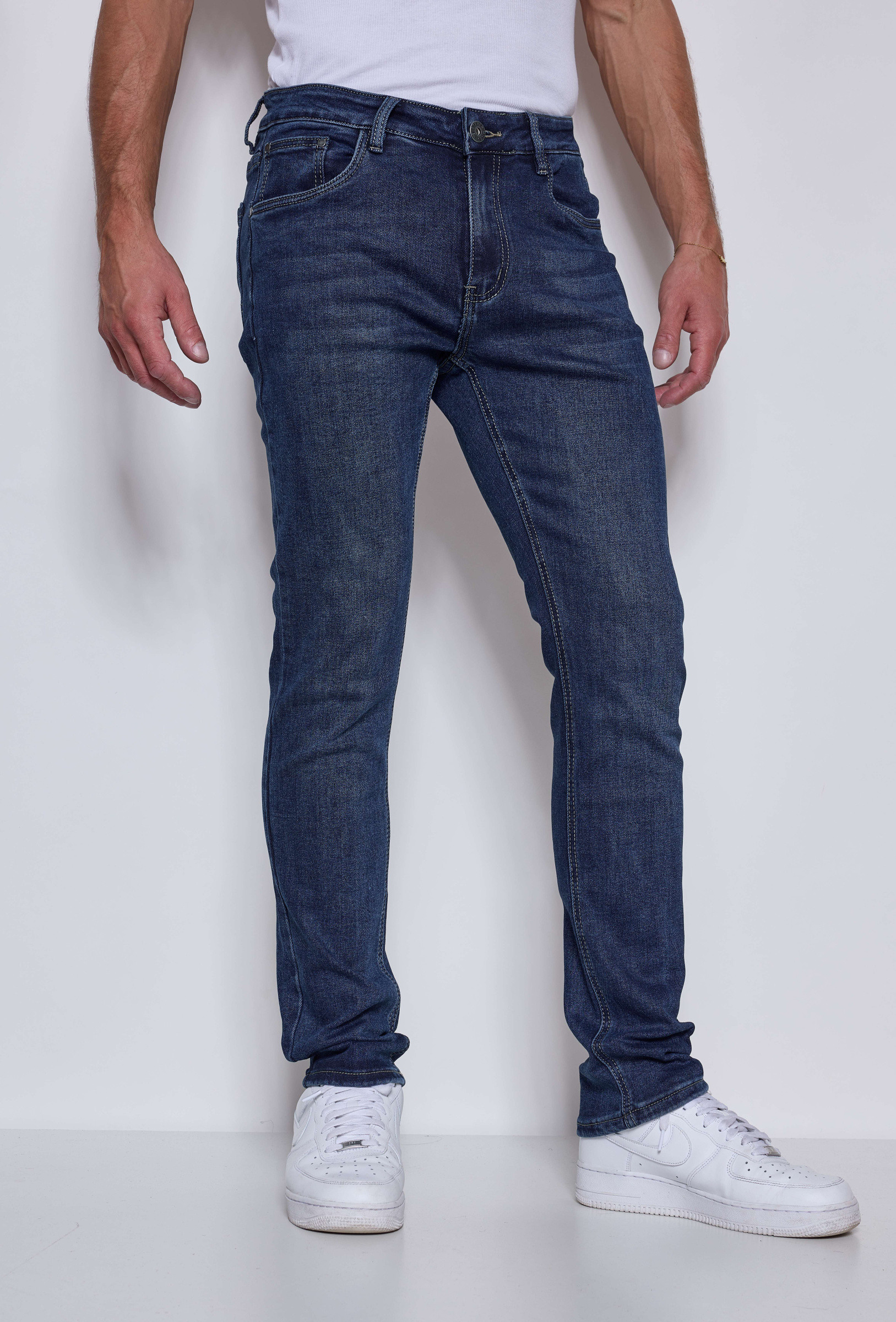 Grossiste Omnimen - Jeans Couple Slim Bleu Délavé