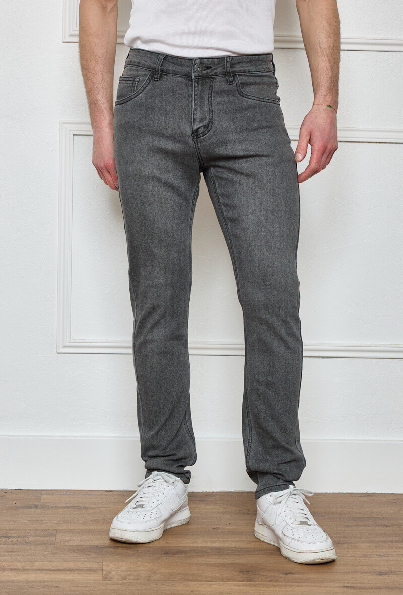 Großhändler Omnimen - Klassische verblasste graue Jeans