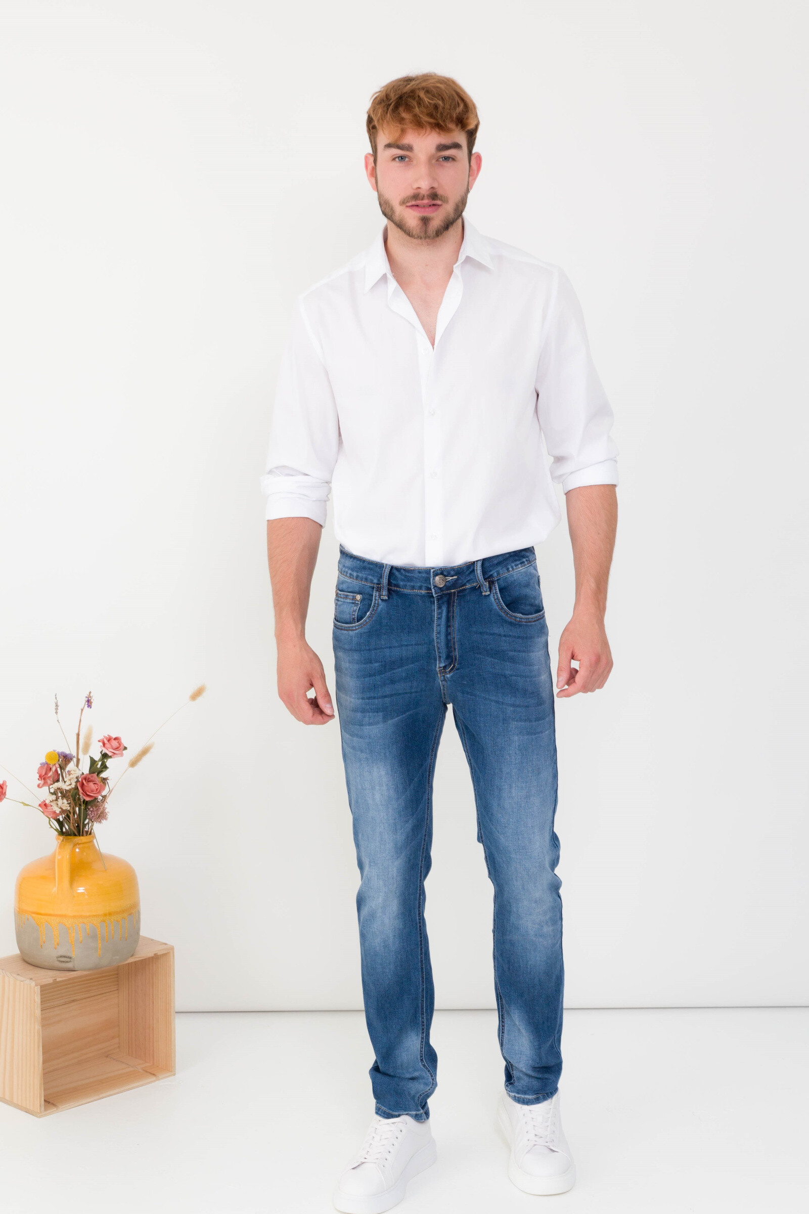 Wholesaler Omnimen - Jeans Slim Blue Denil Zipped 619