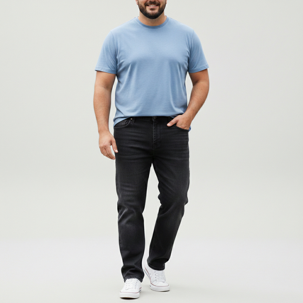 Mayorista Omnimen - Vaqueros Hombre Talla Grande Gris Oscuro – Confort y Estilo Premium (US 34 a 44)
