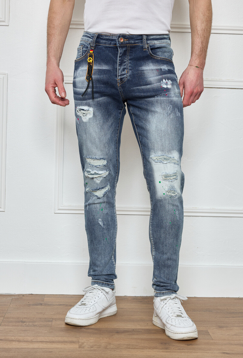Grossiste Omnimen - Jeans Homme Délavé,Déchiré Taché W249