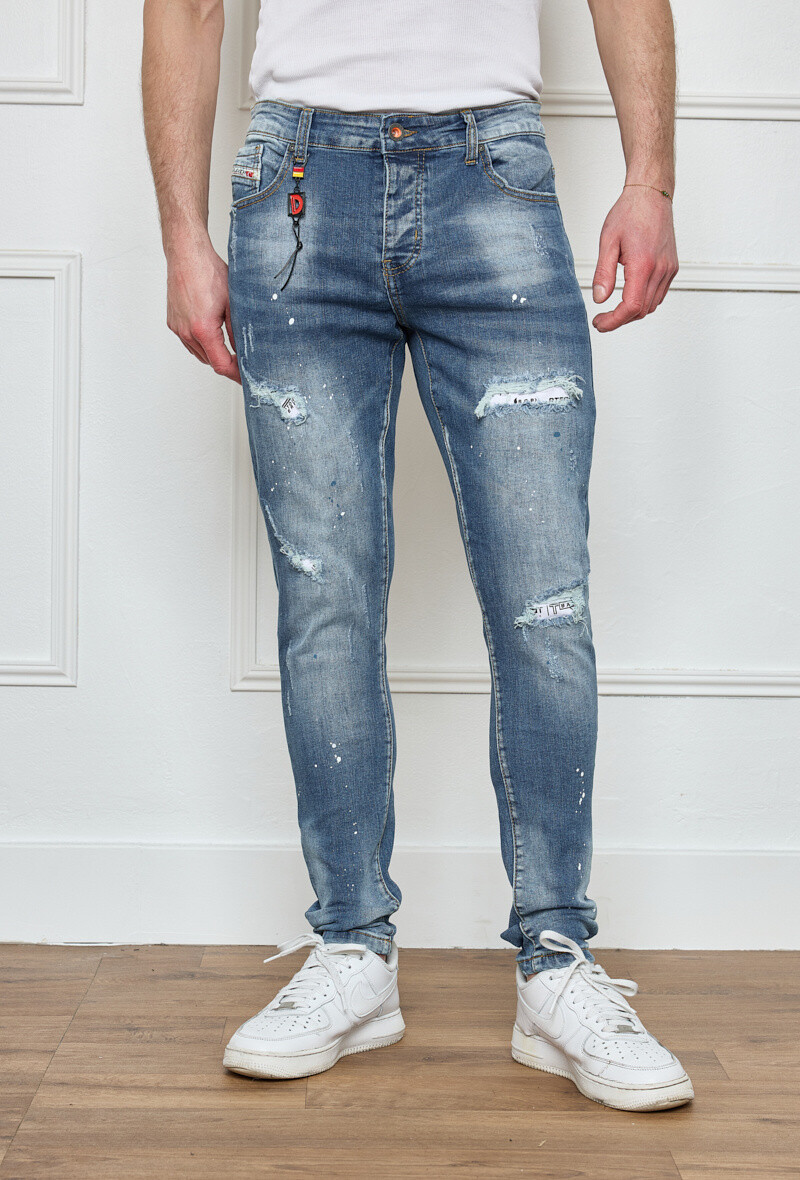 Grossiste Omnimen - Jeans Homme Déchiré Taché Moderne