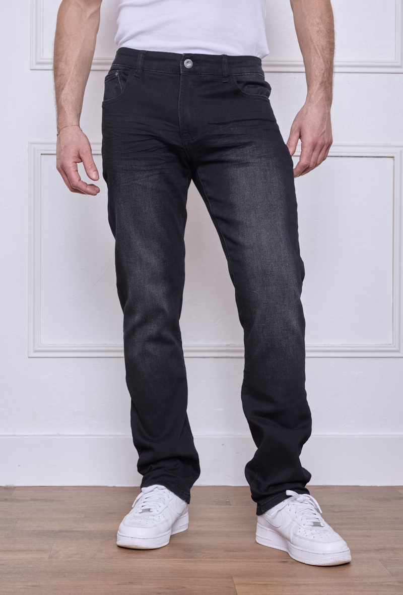 Wholesaler Omnimen - Men's Regular Fit Jeans - Washed Black