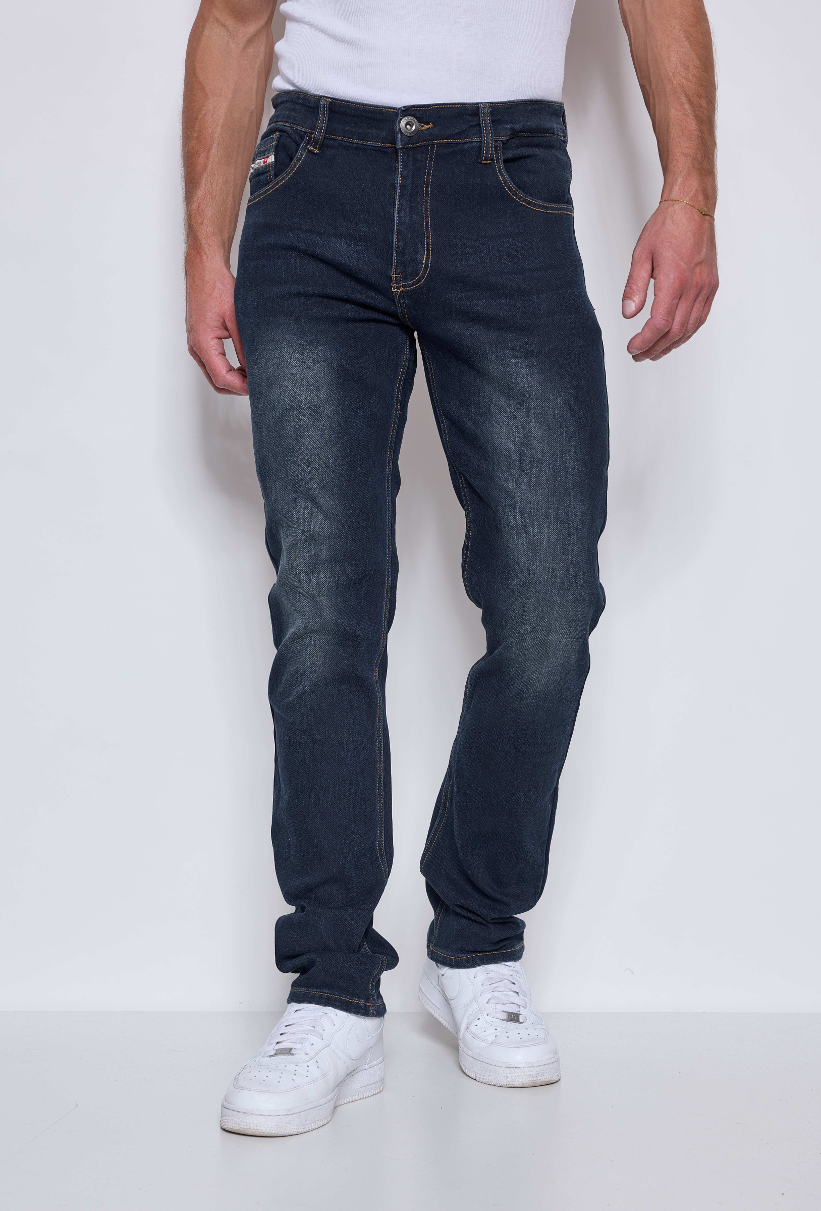 Wholesaler Omnimen - Blue Fleece-Lined Straight Jeans – Winter Special