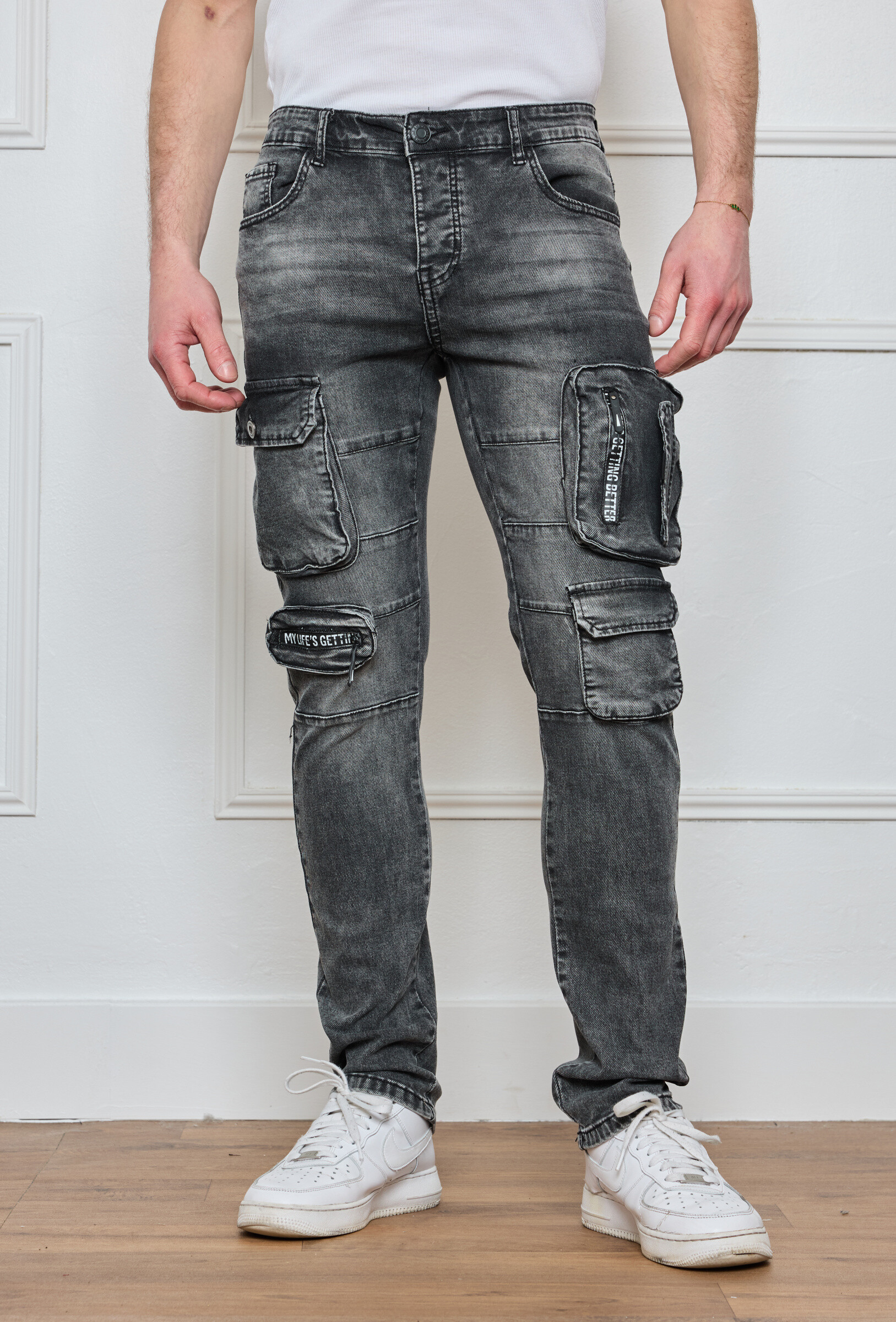 Großhändler Omnimen - Flyied Grey Cargo Jeans