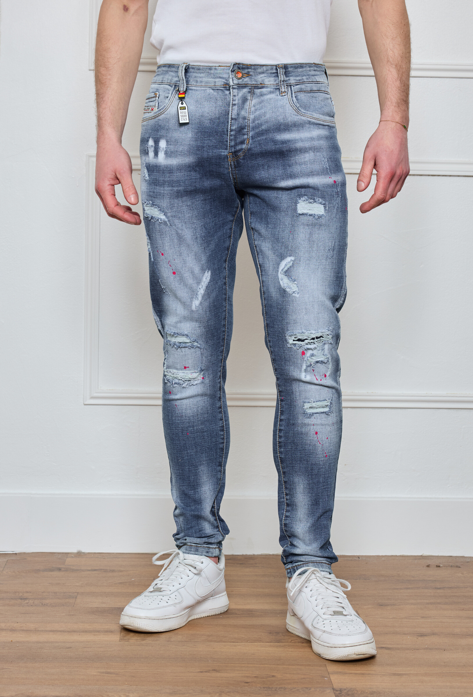 Grossiste Omnimen - Jeans Homme Délavé,Déchiré Taché W250