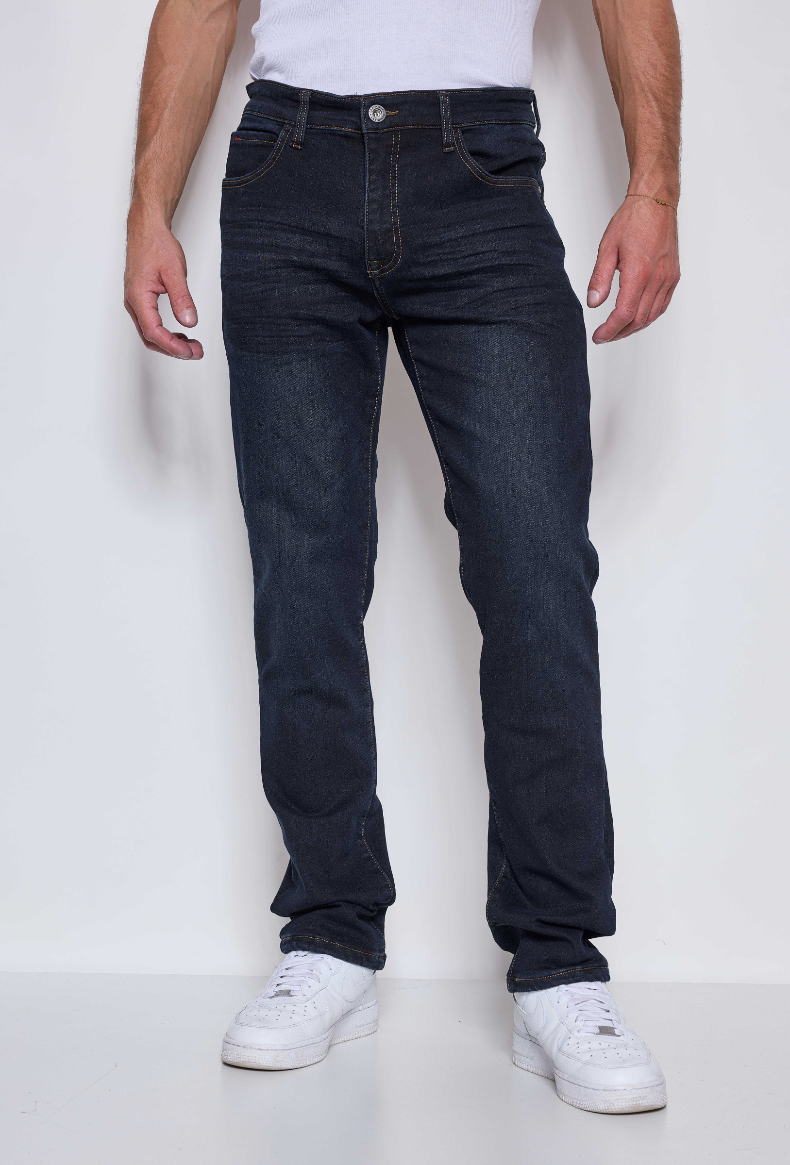 Grossista Omnimen - Jeans Termici a Taglio Dritto Blu Scuro – Collezione Inverno