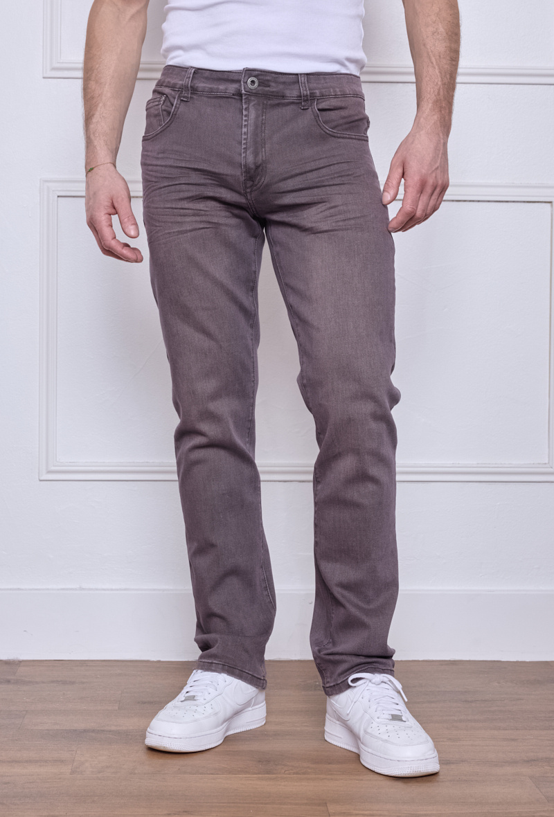 Mayorista Omnimen - Jeans Hombre Corte Regular - Marrón Desgastado