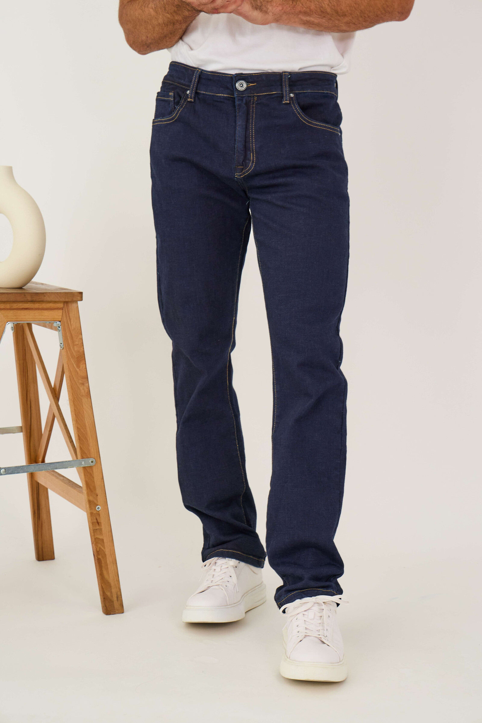 Grossiste Omnimen - Jean Régular Straight Bleu foncé