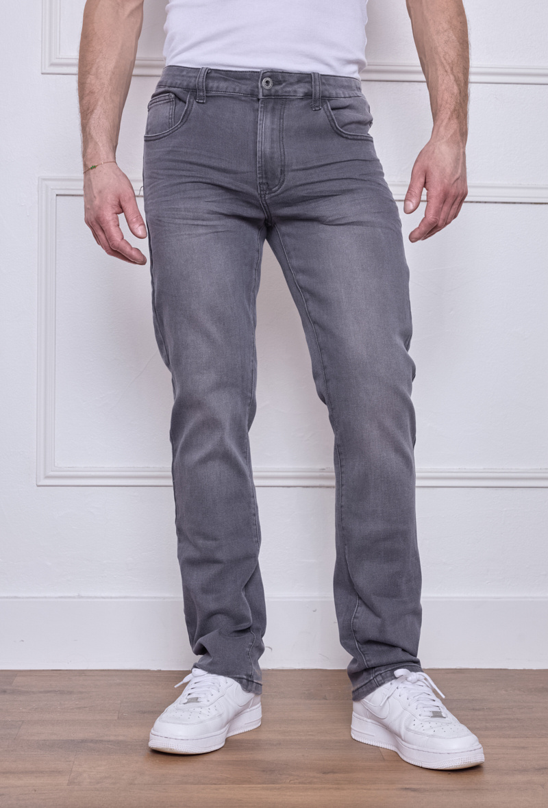 Mayorista Omnimen - Vaqueros Corte Regular - Gris Desgastado