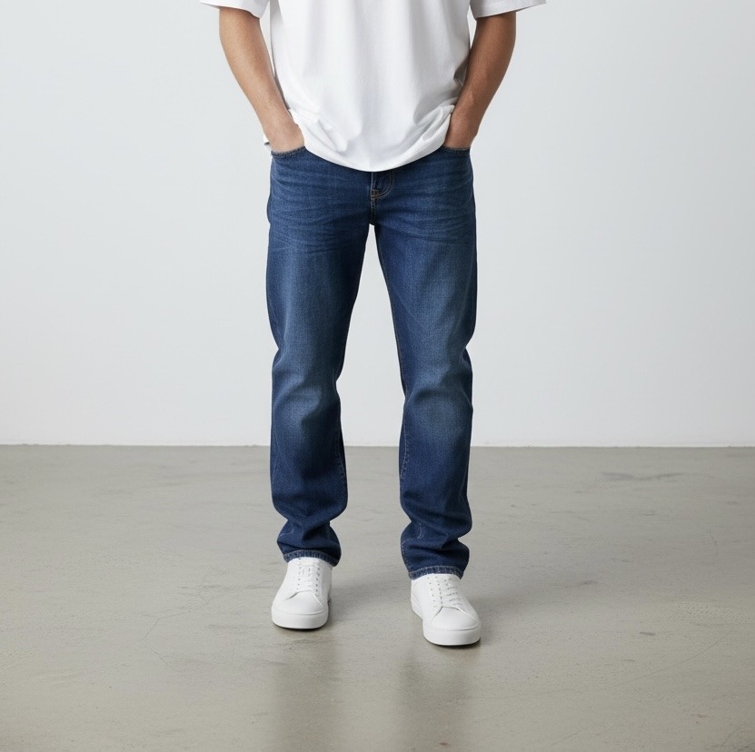 Wholesaler Omnimen - Men's Regular Fit Faded Blue Jeans