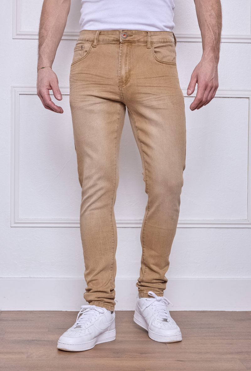 Grossista Omnimen - Jeans Slim Fit Colore Cammello Elasticizzati - Comfort