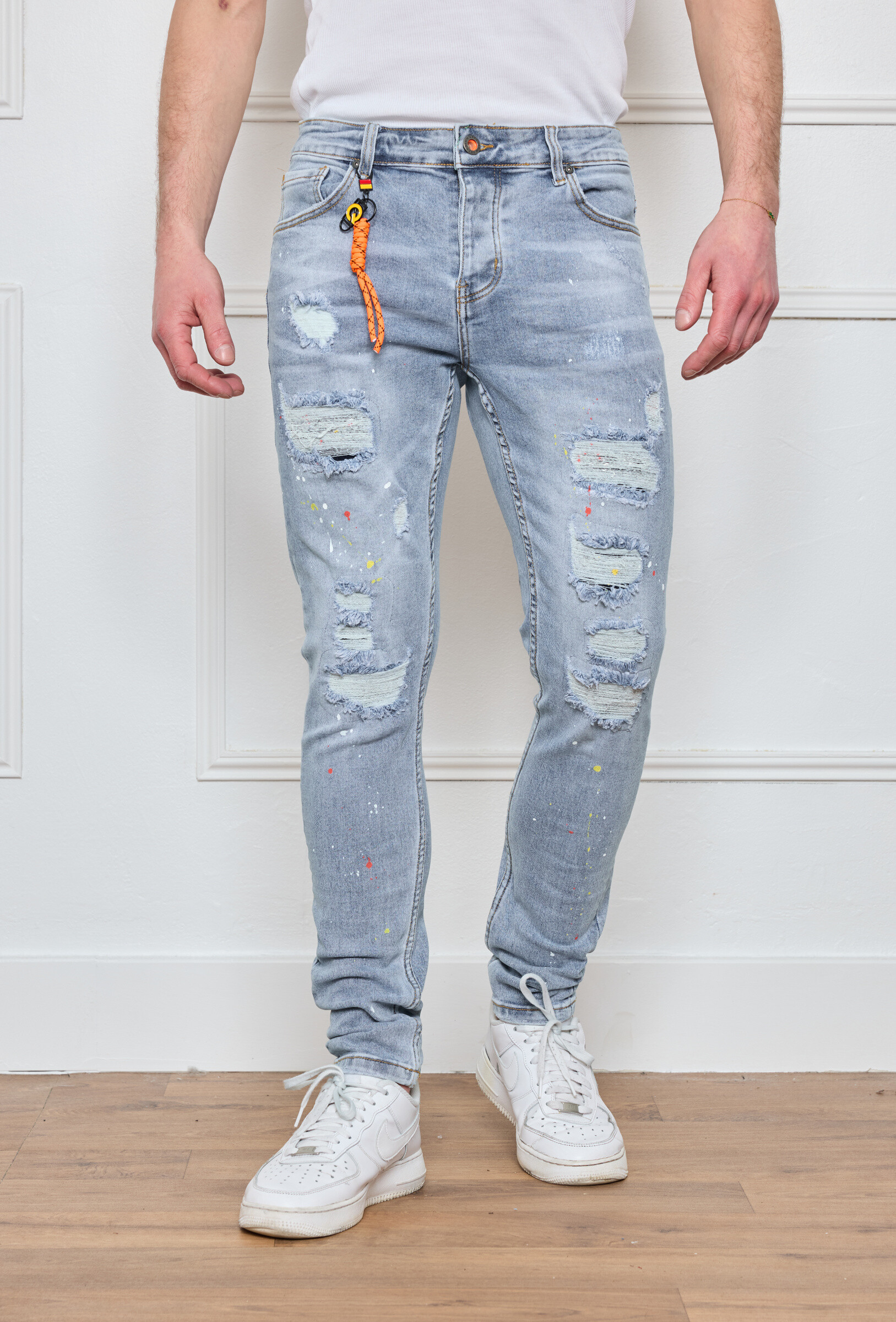 Grossiste Omnimen - Jeans Homme Délavé Javel ,Déchiré et Taché