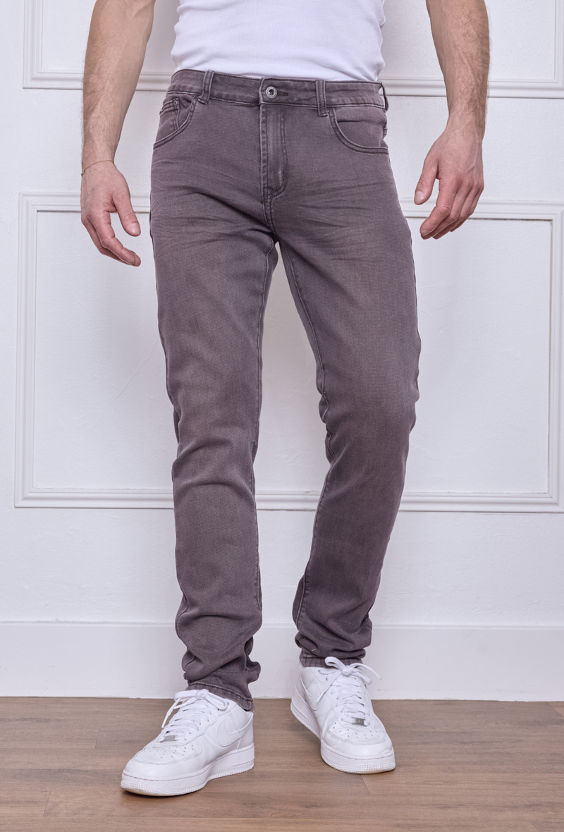 Großhändler Omnimen - Herren Slim Fit Jeans in Braun - Schmaler Schnitt