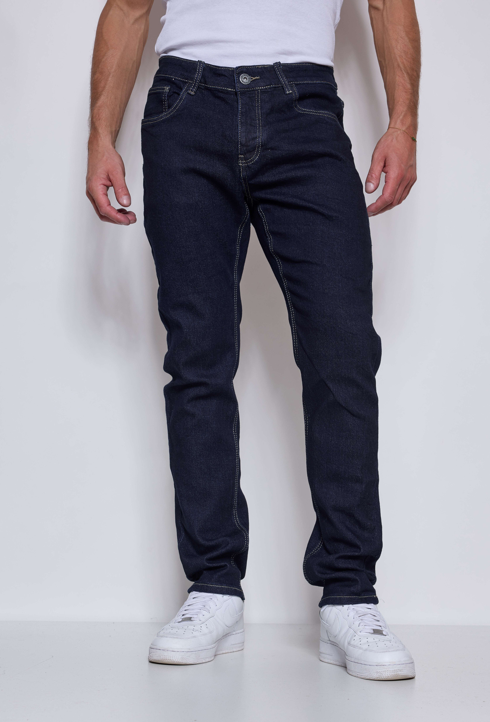 Großhändler Omnimen - Herren Klassische Denim Jeans – Intensiv Blau