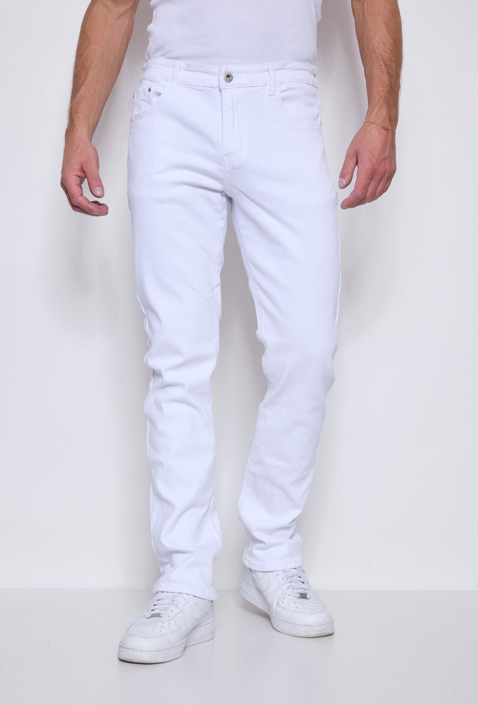 Großhändler Omnimen - Weiße Gerade Jeans – Premium-Stil