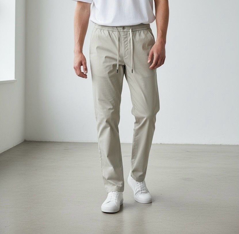 Wholesaler Omnimen - Slim-fit pants crafted with structured bi-stretch fabric, comfortable with a drawstring