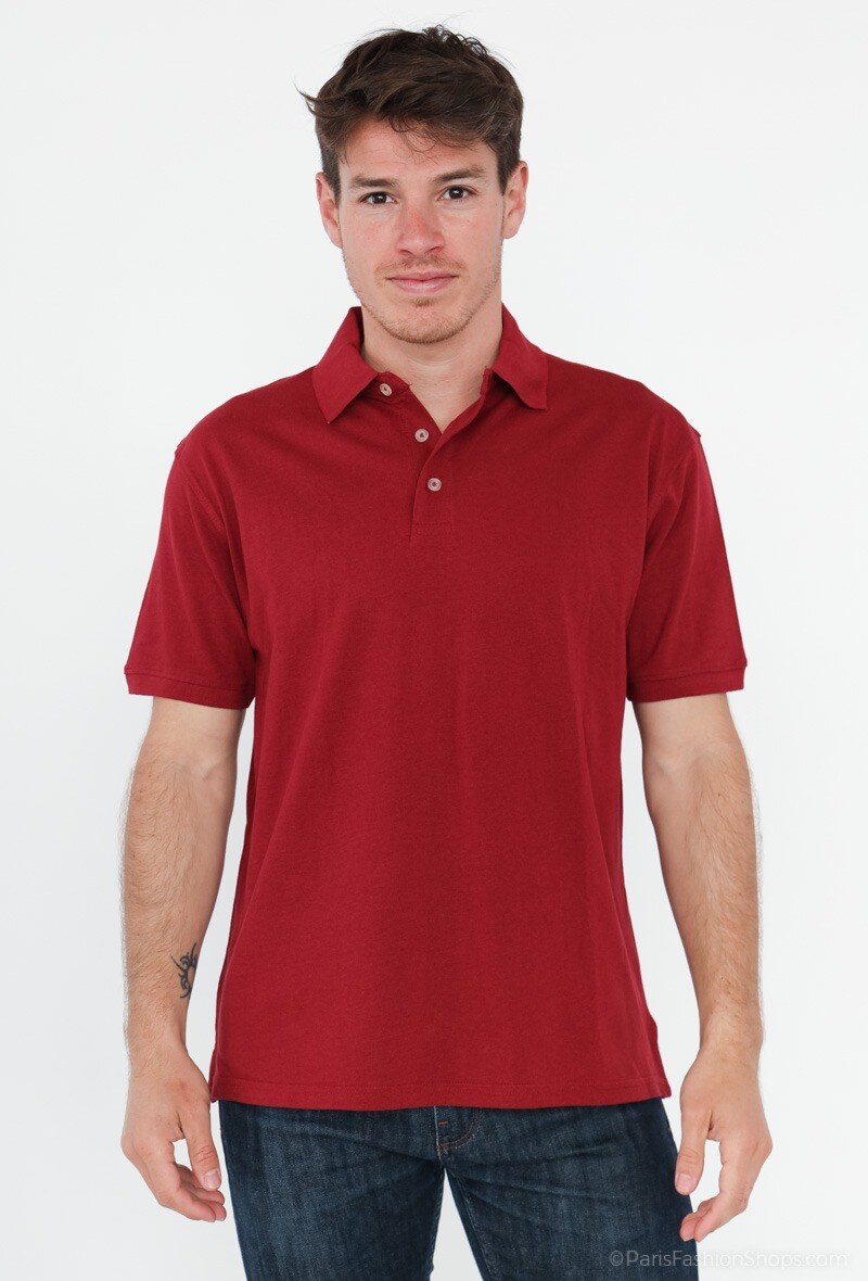 Grossiste Omnimen - Polo uni bordeaux
