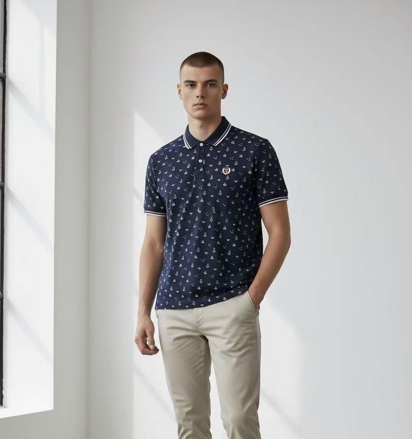 Großhändler Omnimen - Herren Poloshirt mit kurzen Ärmeln und Druck