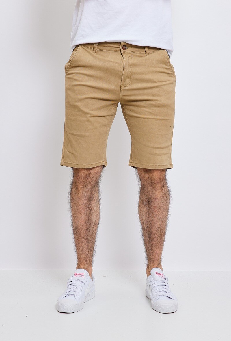 Wholesaler Omnimen - Plain cotton chino Bermuda shorts