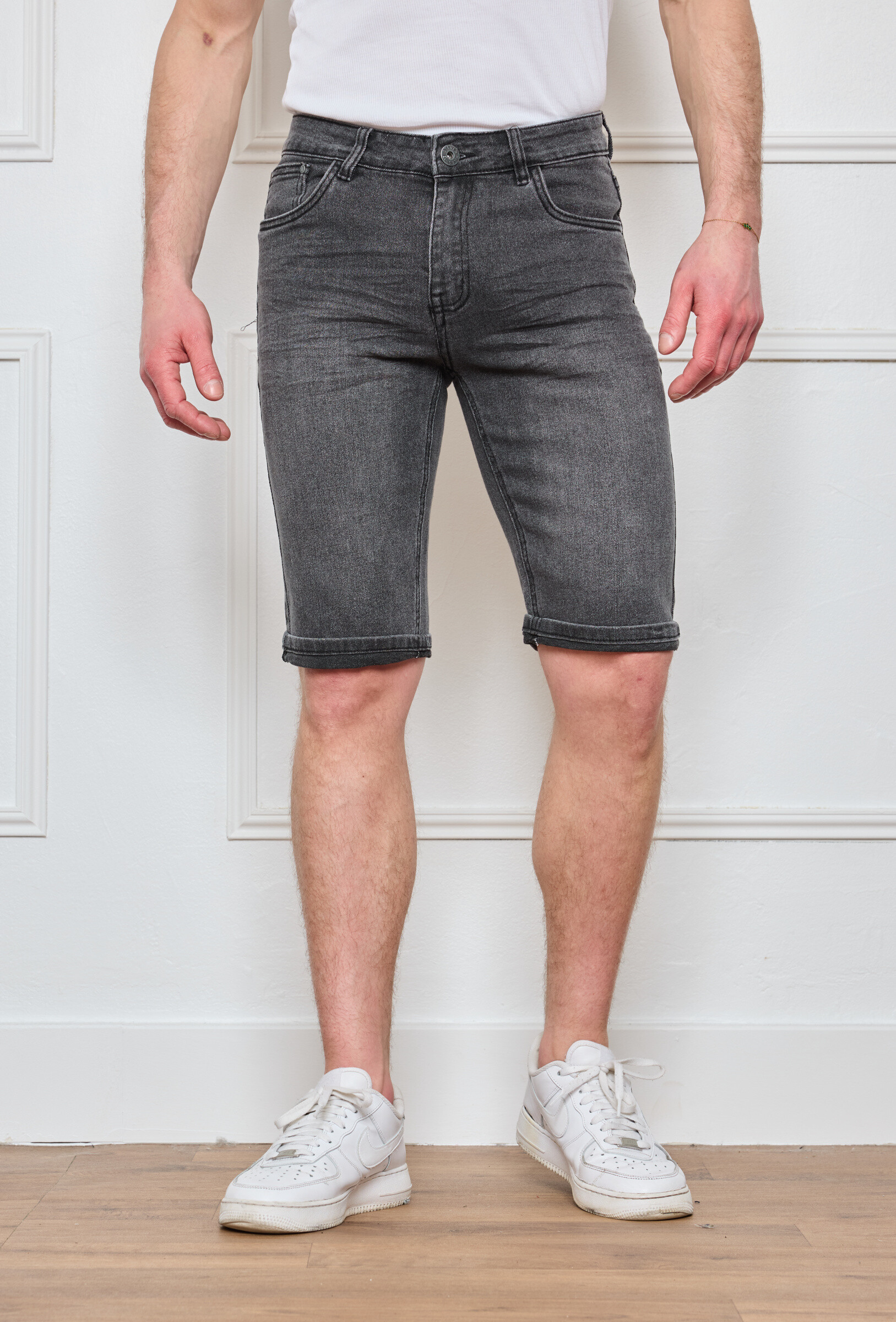 Großhändler Omnimen - Schwimmende graue Denim -Shorts für Männer - städtischer Stil