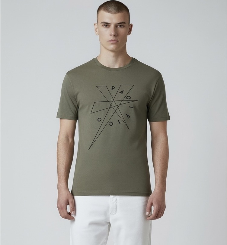 Wholesaler Omnimen - Men's Cotton T-Shirt with Embroidered Print