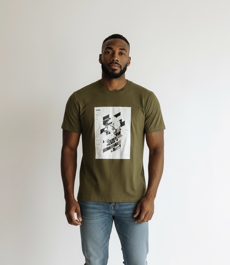 Wholesaler Omnimen - Short Sleeve Cotton T-shirt with MANGA Print