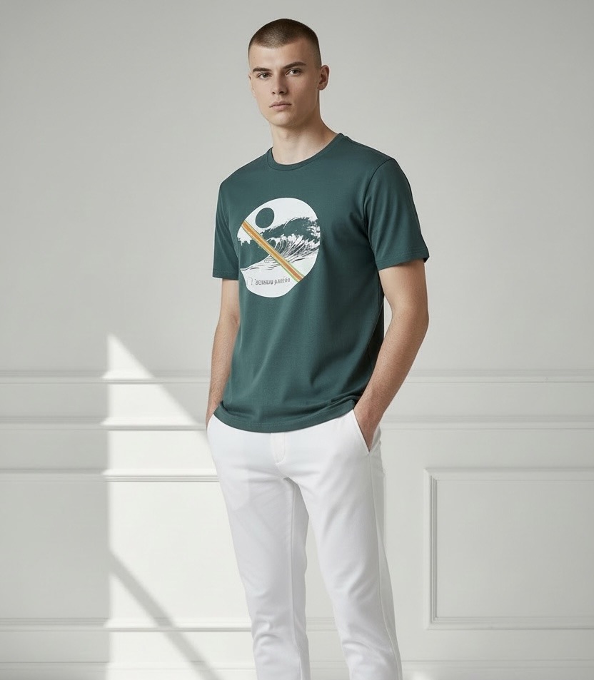 Grossista Omnimen - T-shirt grafica astratta – Stile minimalista e contemporaneo
