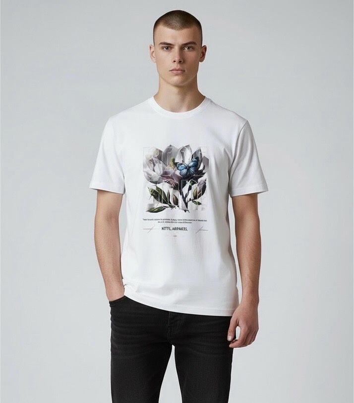 Grossista Omnimen - T-shirt con stampa artistica – taglio dritto