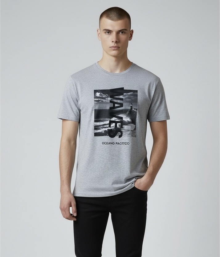 Grossiste Omnimen - T-shirt homme manche courte – imprimé graphique