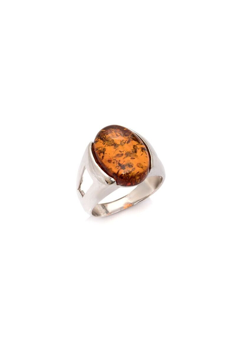 Wholesaler OPALOOK FRANCE - Signer with oval cognac amber, silver - kl4rr