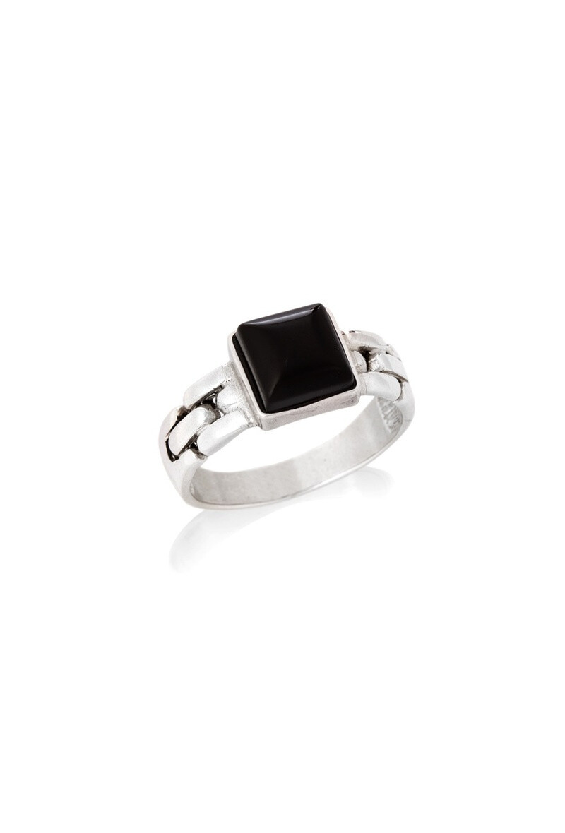 Mayorista OPALOOK FRANCE - Firmante con Onyx negro cuadrado, 925 Silver - CKM -BA013